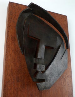 "Petit masque découpé Montserrat", 20th Century Bronze by Julio González