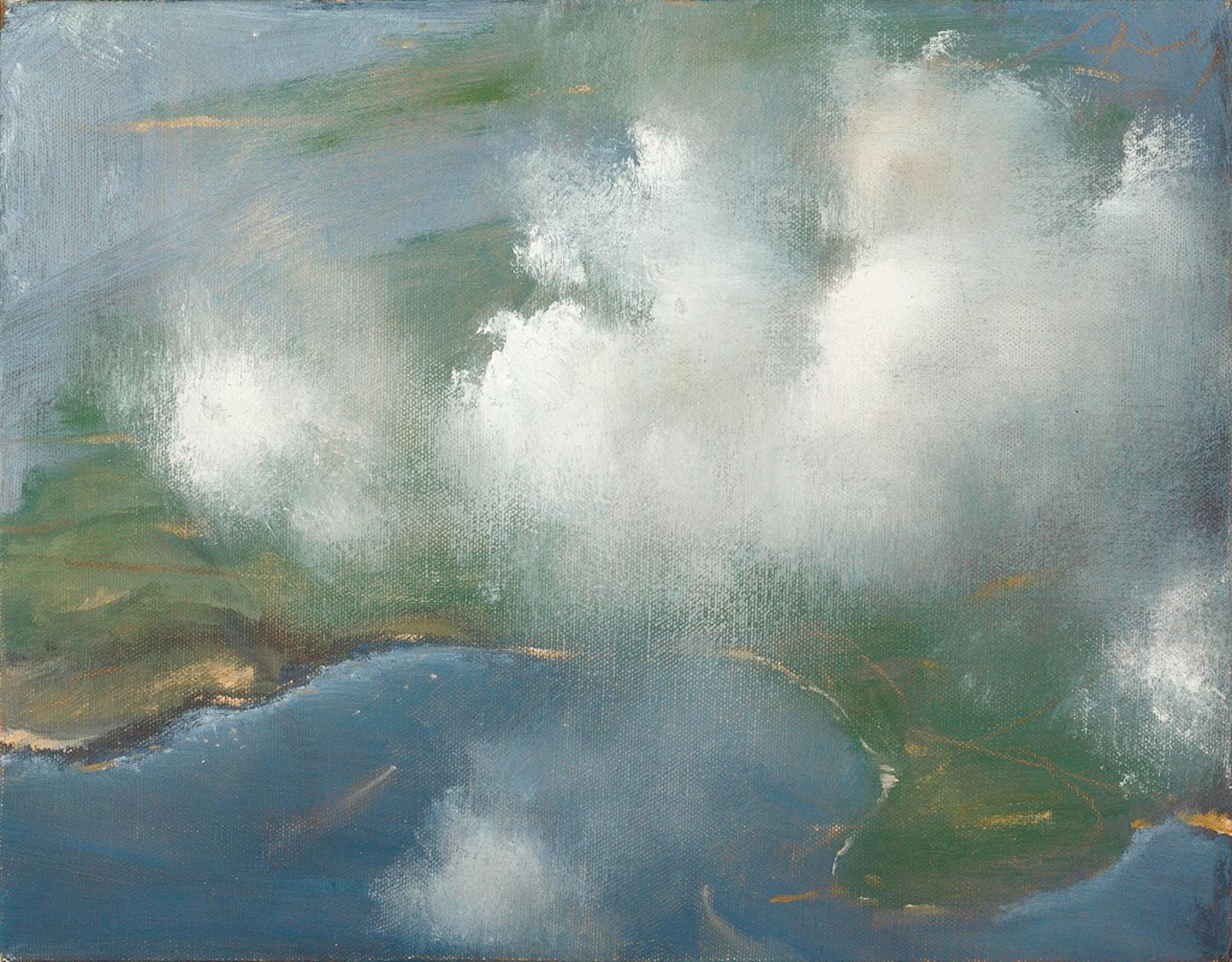 Clouds over Cuba is an original oil painting on canvas, realized around 1979 by the contemporary Cuban artist Julio Larraz (Havana, March 12, 1944)

On the back the label reporting: "Nohra Haime Gallery - New York".

This amazing contemporary