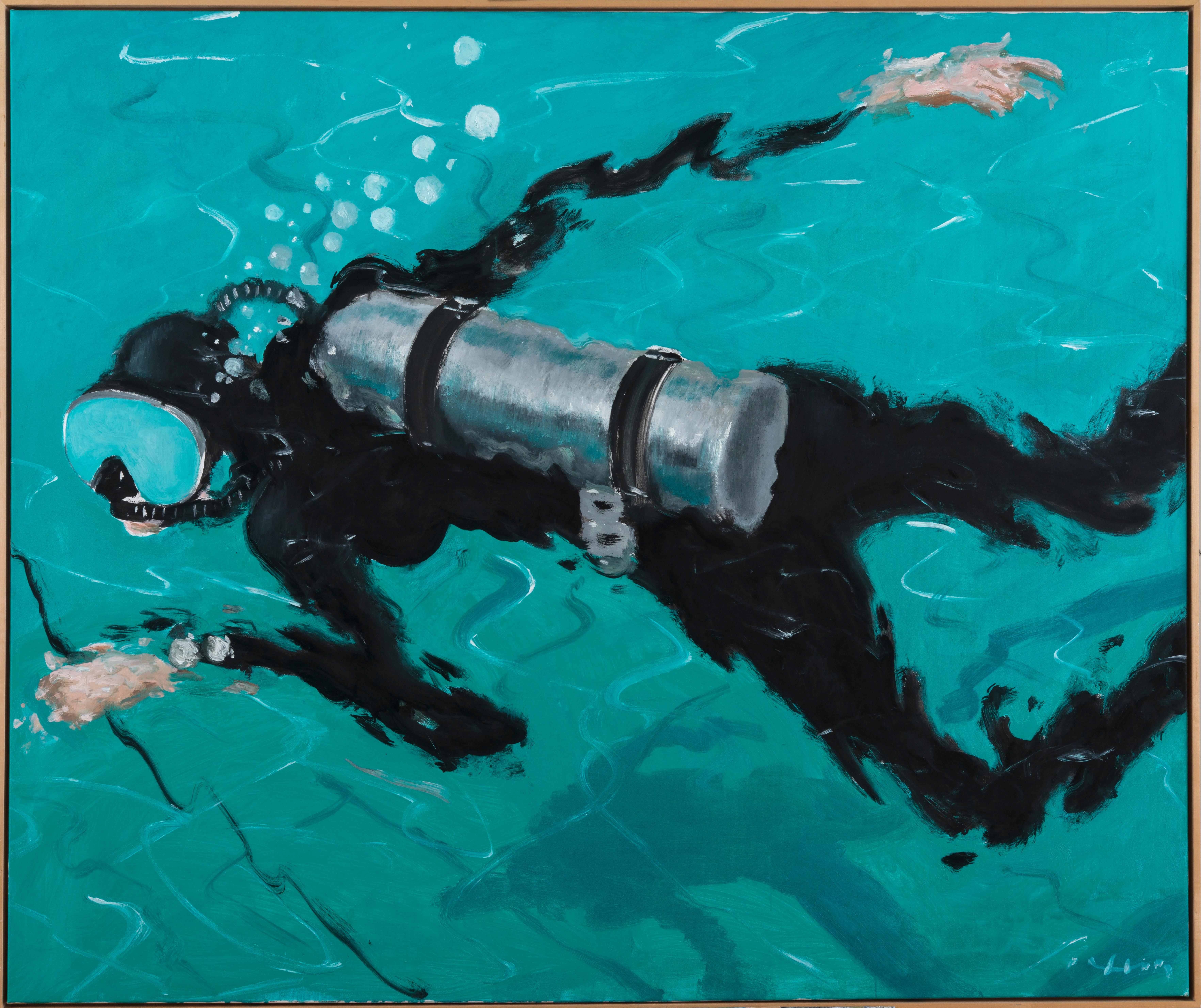 On the Reef - Painting by Julio Larraz