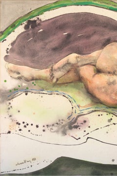 Mujer durmiendo', gran óleo figurativo modernista, Buenos Aires, Argentina, Portland