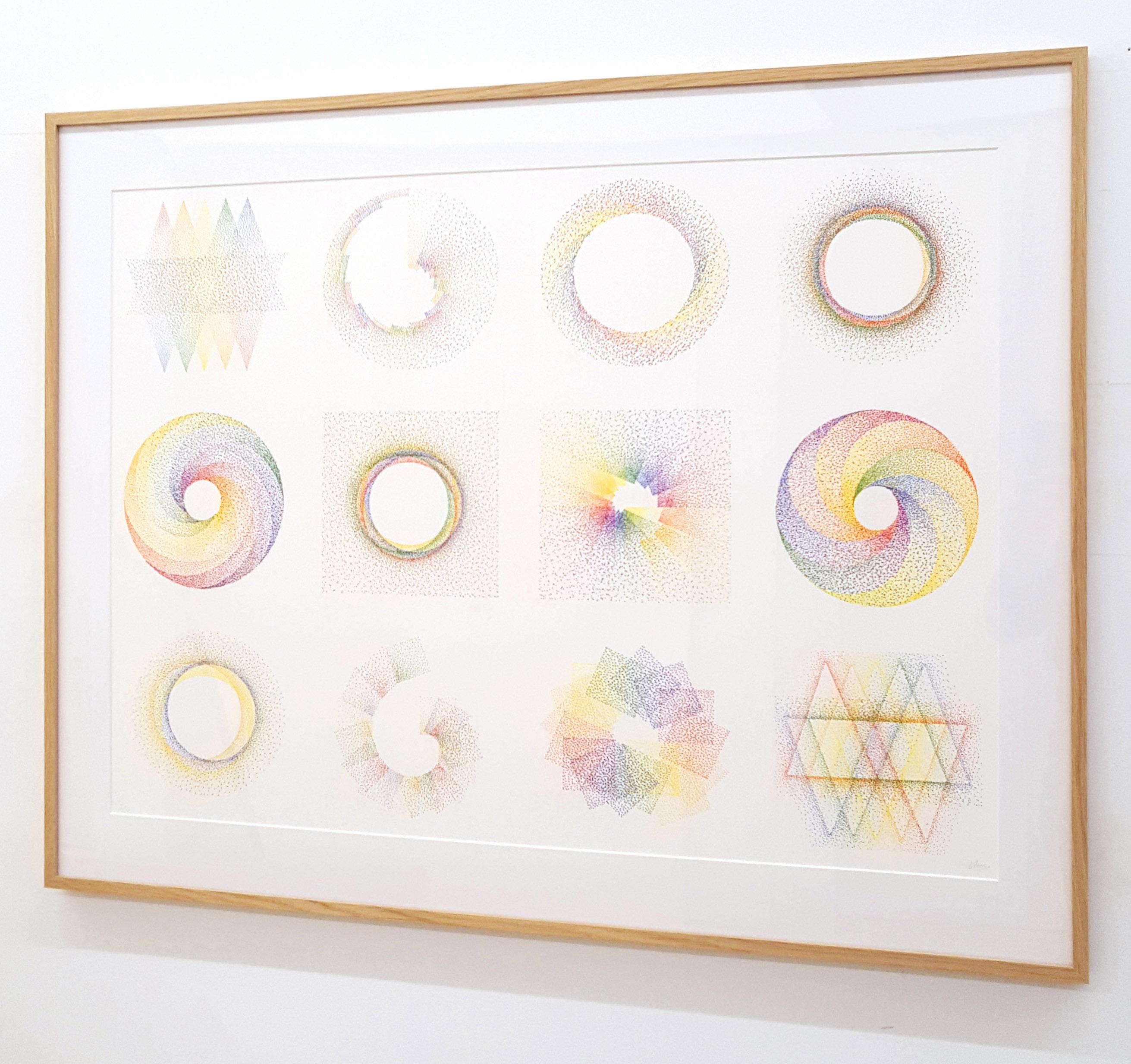 Alchimies - White Abstract Print by Julio Le Parc