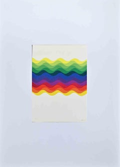 Vintage Colored Waves - Screen Print by Julio Le Parc - 1976