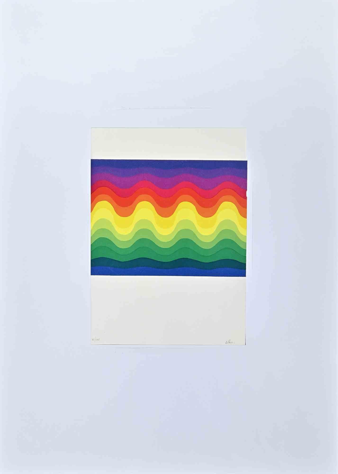 Colored waves ist eine farbige Serigraphie, die 1977 von dem argentinischen Künstler  Julio Le Parc .

Handsigniert  mit Bleistift des Künstlers rechts unten. Links unten nummeriert.

Ausgabe V/XVI.

Rechts unten der Trockenstempel des Herausgebers