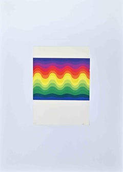Colored Waves - Screen Print by Julio Le Parc - 1976
