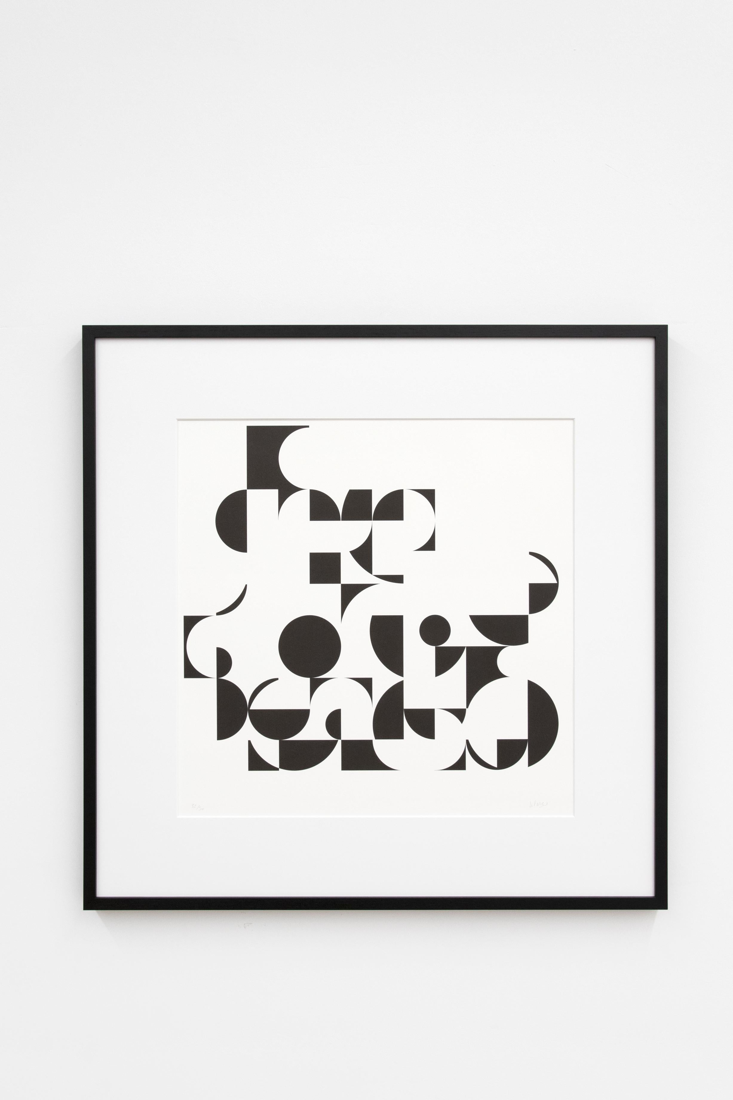 Développement de cercles et de carrés - Gray Abstract Print by Julio Le Parc