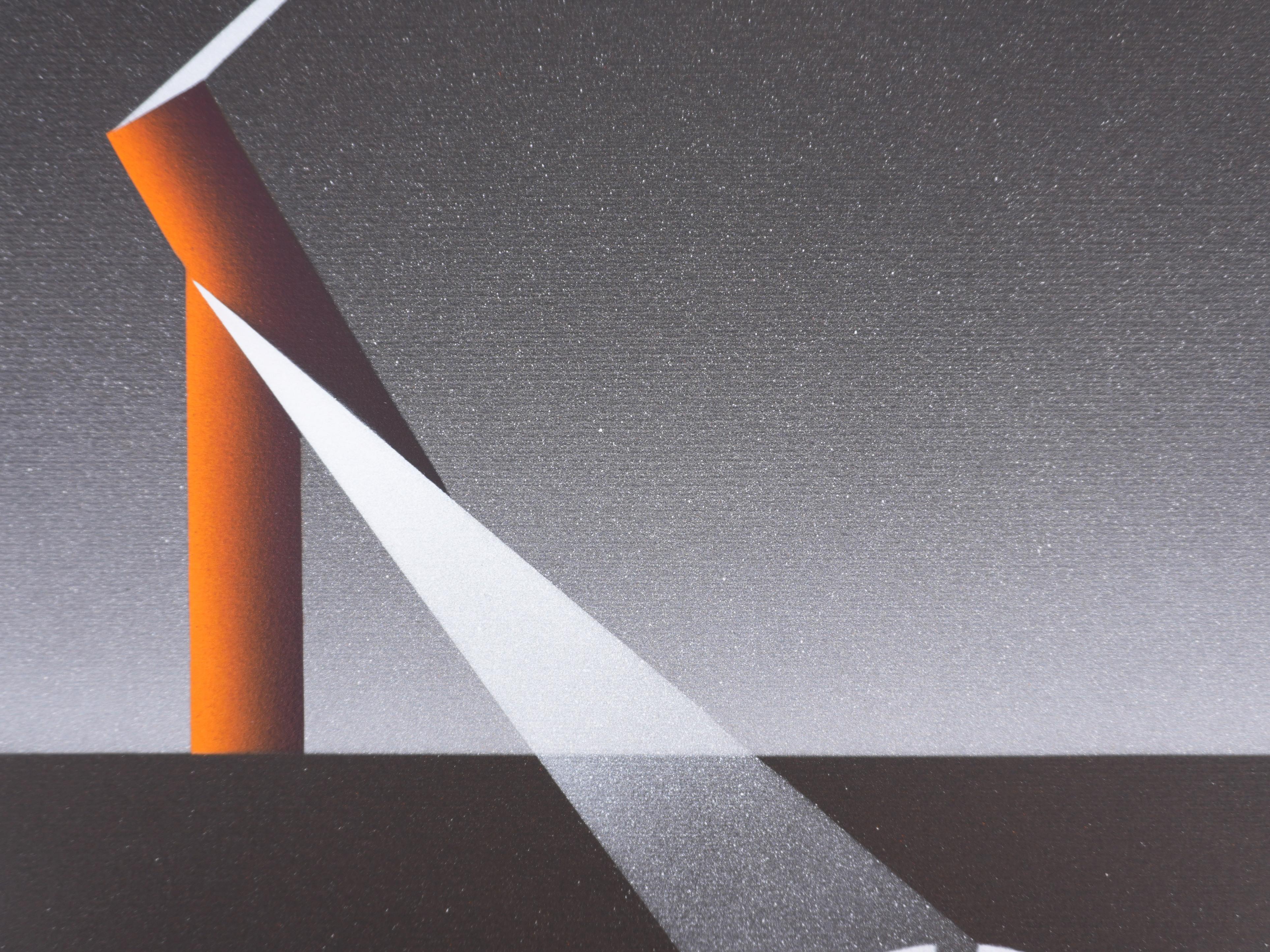 Julio Le Parc (1928-)
Diffrazione (trasformazione), 1988

Litografia originale, aerografo e stencil
Firmato con l'inchiostro
Numerato / 100 copie
Su carta nera ondulata, 56 x 38 cm (c. 22 x 15 in)

Condizioni eccellenti
