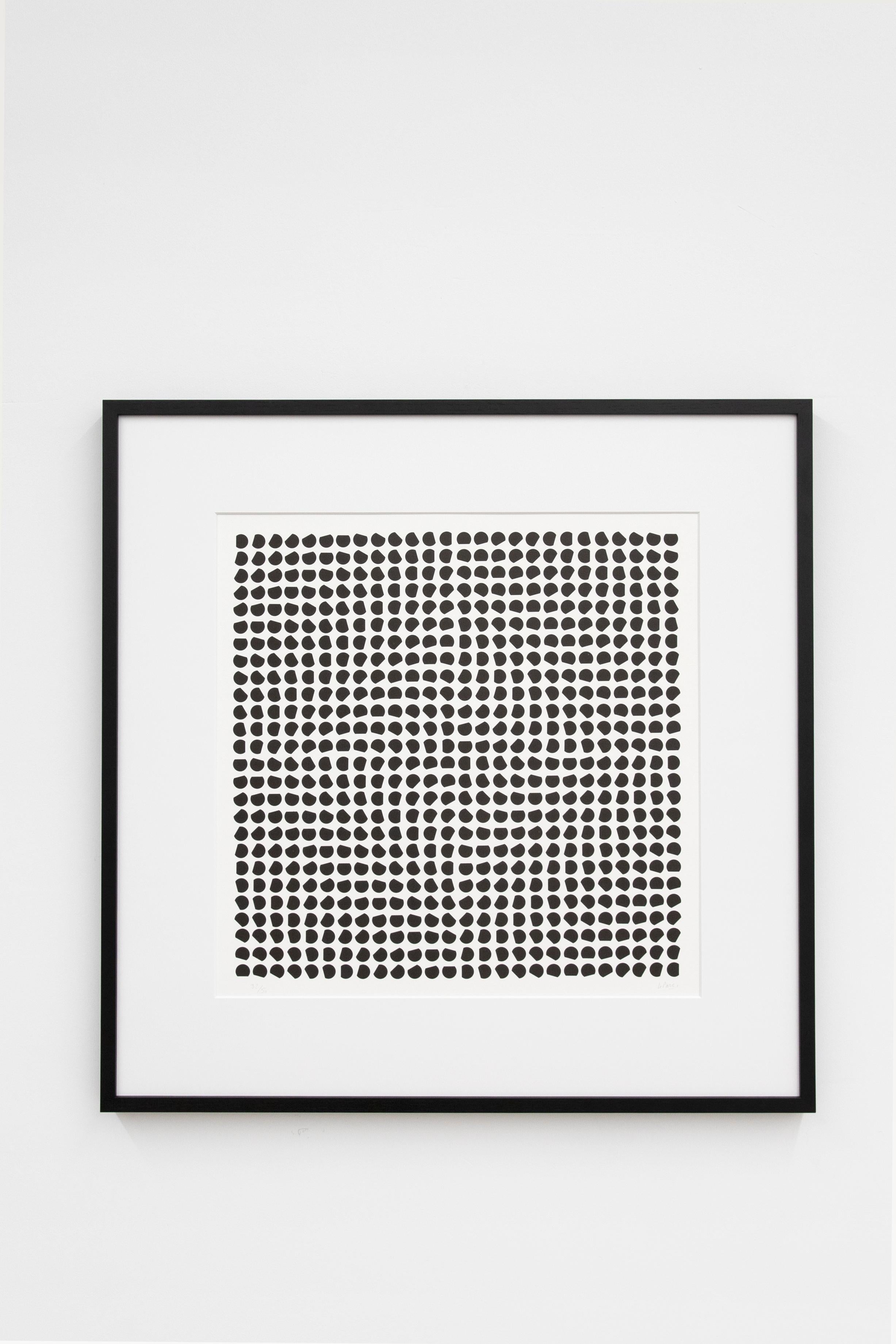 Signed and numbered print by Julio Le Parc. The original drawing from 1958 is now part of the MET New-York. 
This edition has been done in 2018.

Lithograph on vélin de Rives 270gr.
Format : Lithograph 48x54 cm
Frame : 60 x 60 cm black painted oak,