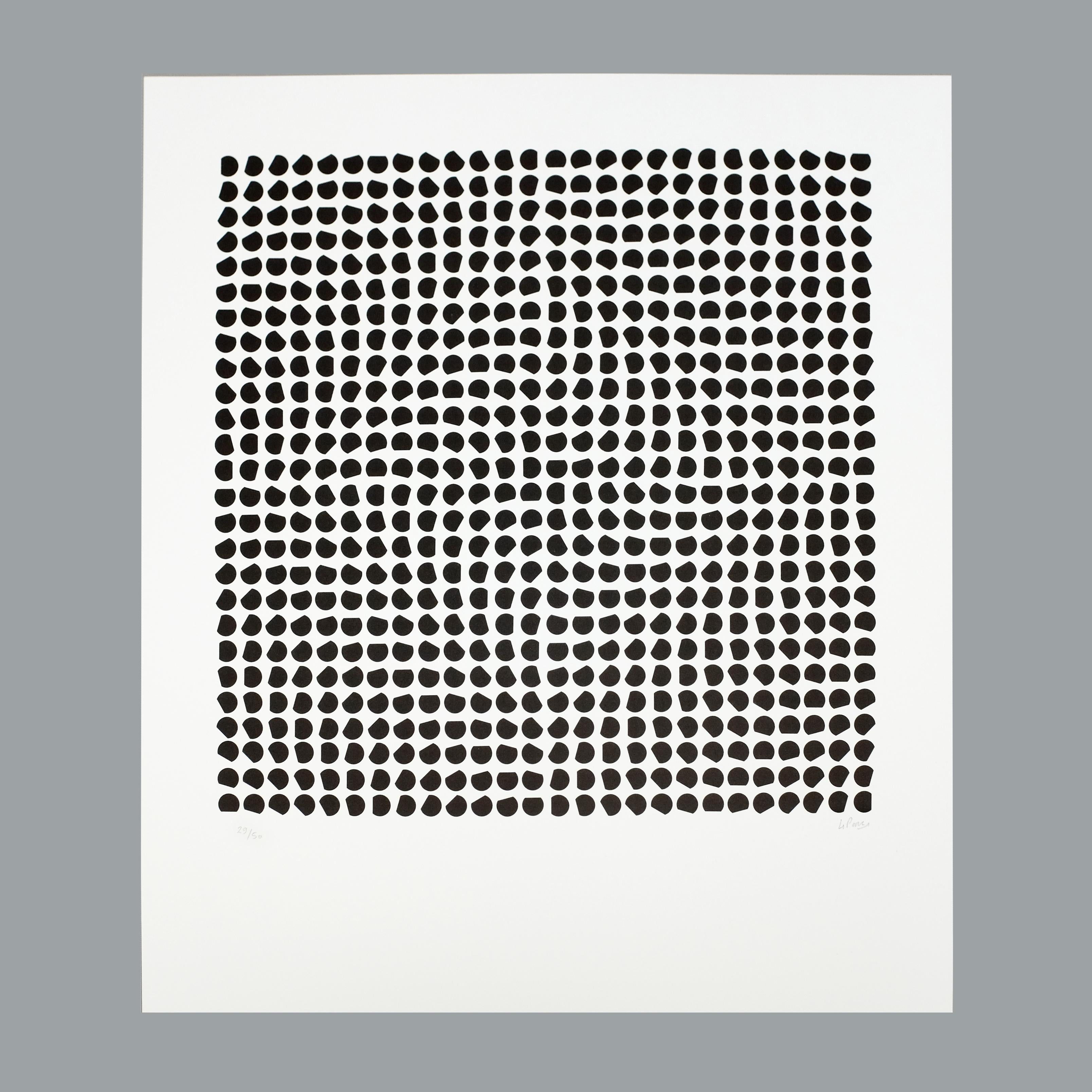 Signed and numbered print by Julio Le Parc. The original drawing from 1958 is now part of the MET New-York. 
This edition has been done in 2018.

Lithograph on vélin de Rives 270gr.
Format : Lithograph 48x54 cm
Frame : 60 x 60 cm black painted oak,