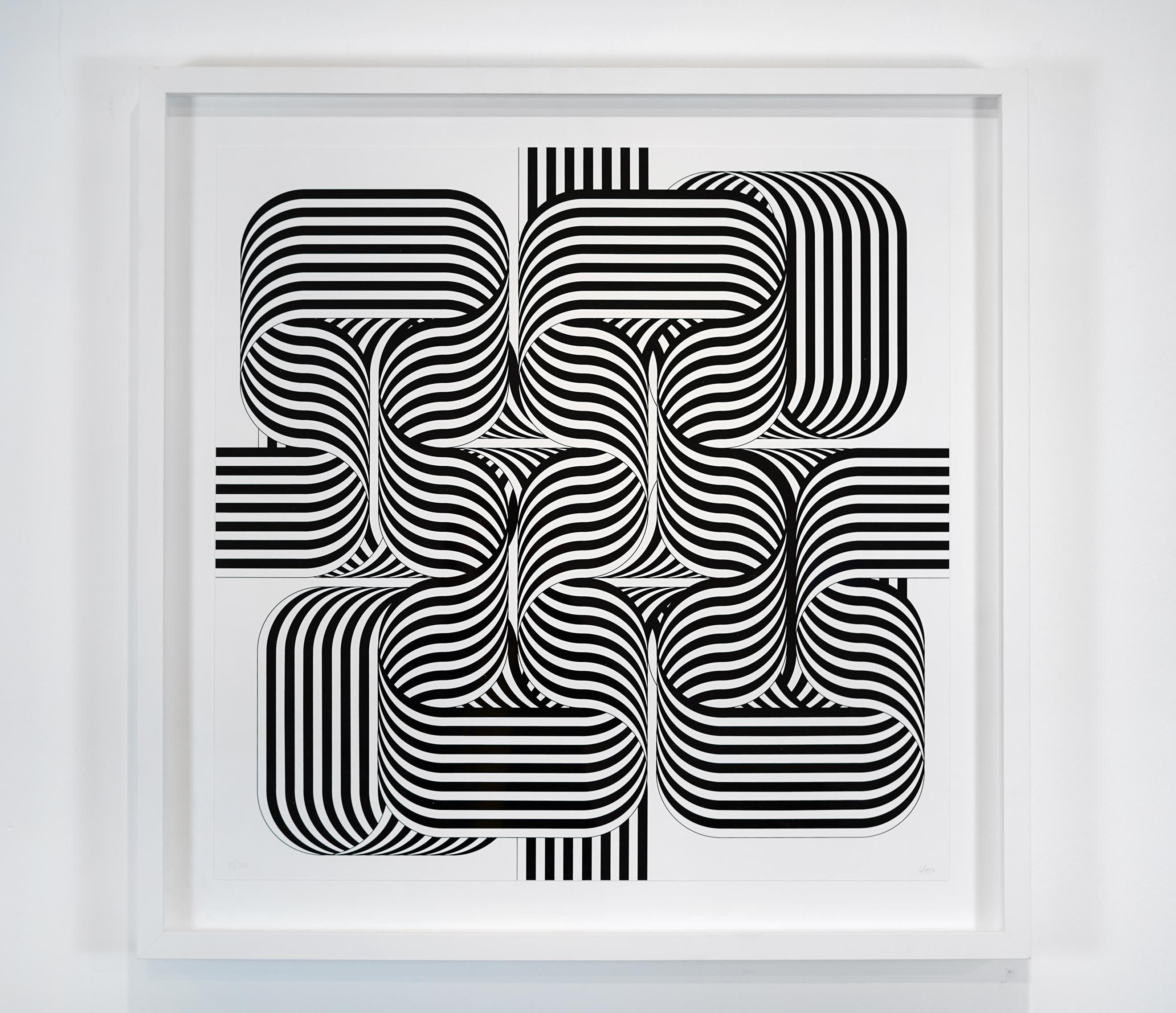 Larga marcha, 4 bifurcaciones 2 - Cinétique Print par Julio Le Parc
