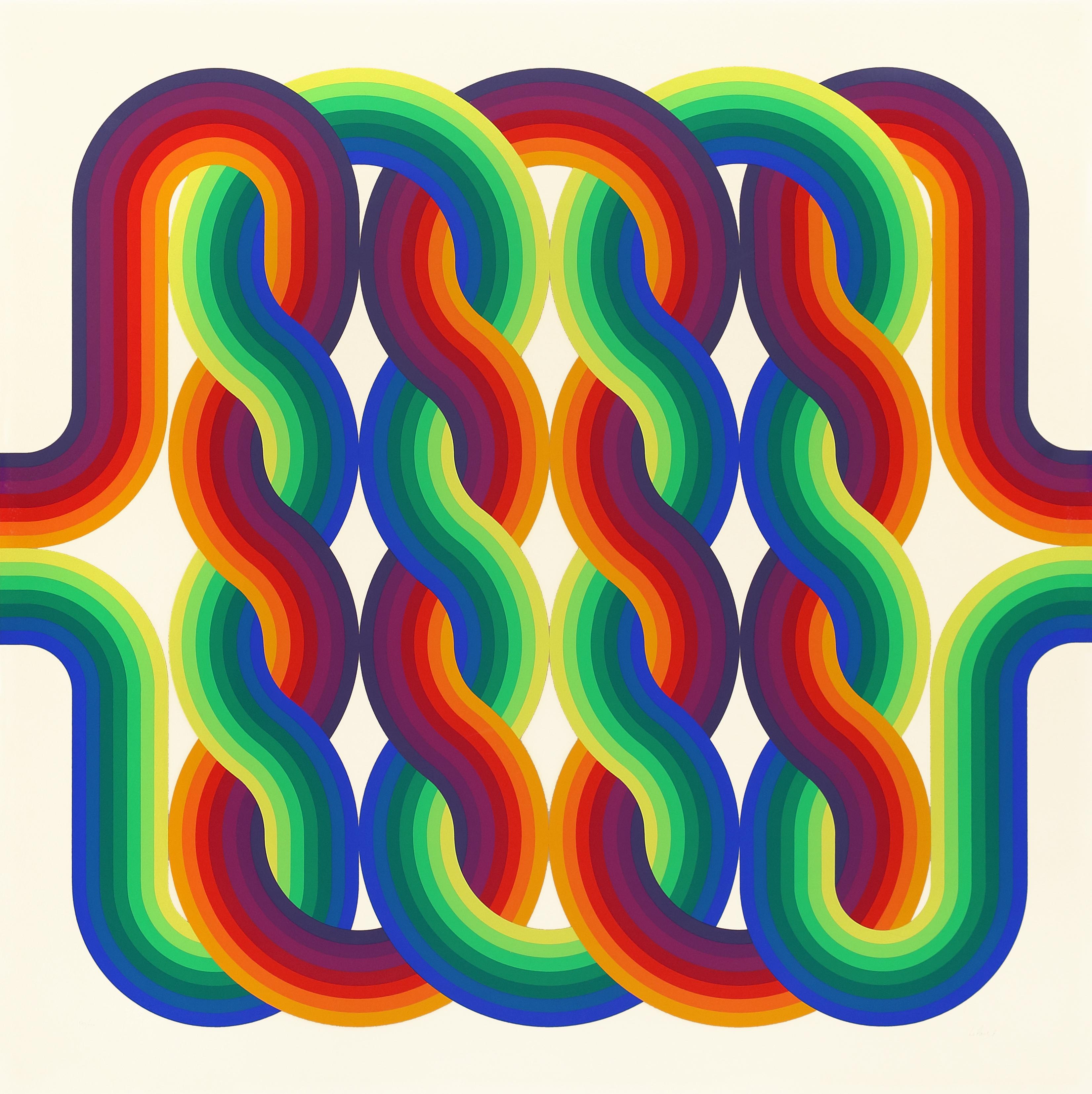 Abstract Print de Julio Le Parc - Sin título (Arco iris I) de La Longue Marche 1974