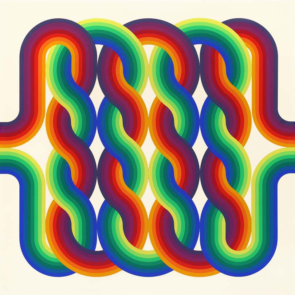 Julio Le Parc Untitled (Rainbow I) from La Longue Marche 1974