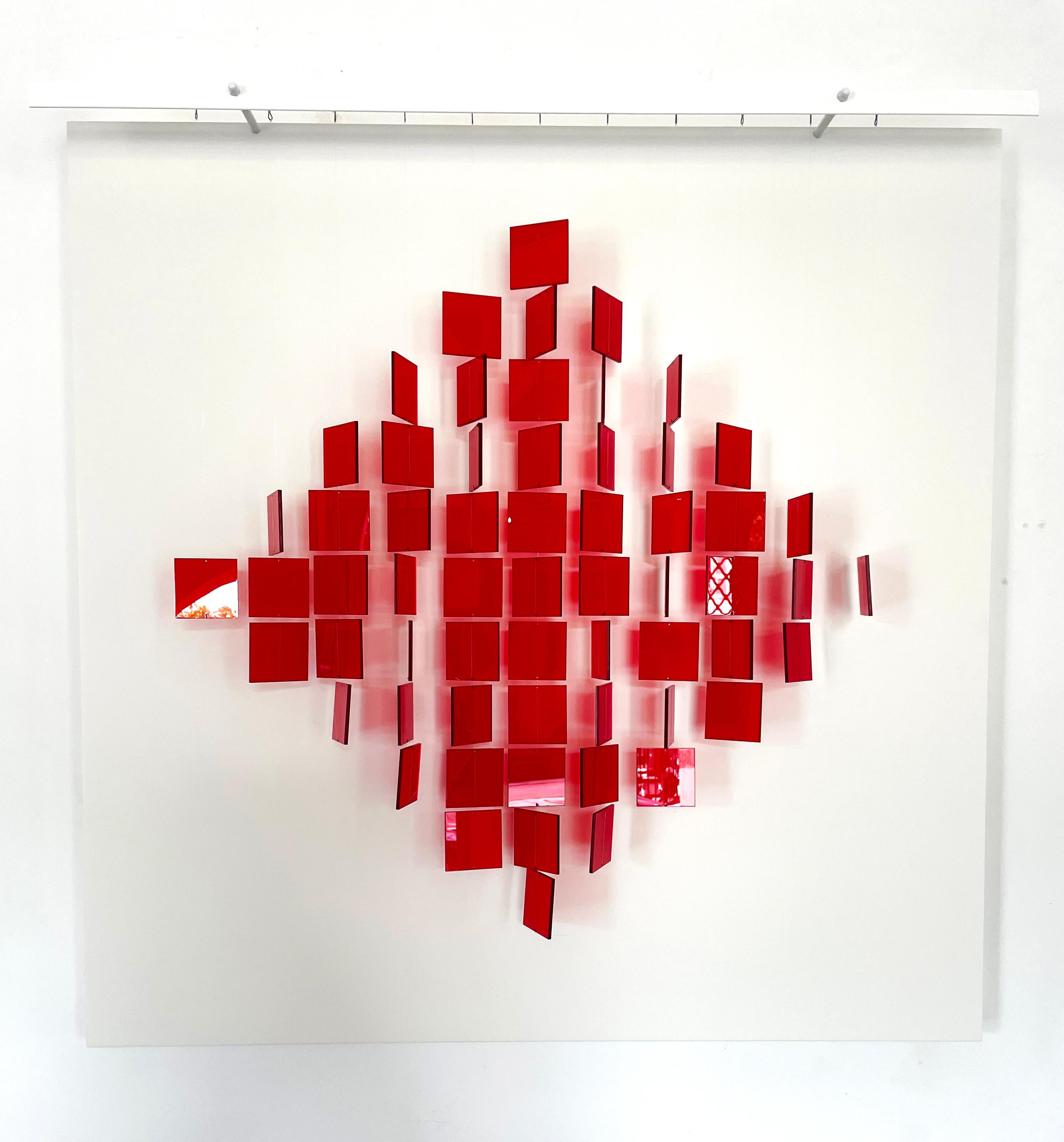 Mobile Losange Rouge - Mixed Media Art by Julio Leparc