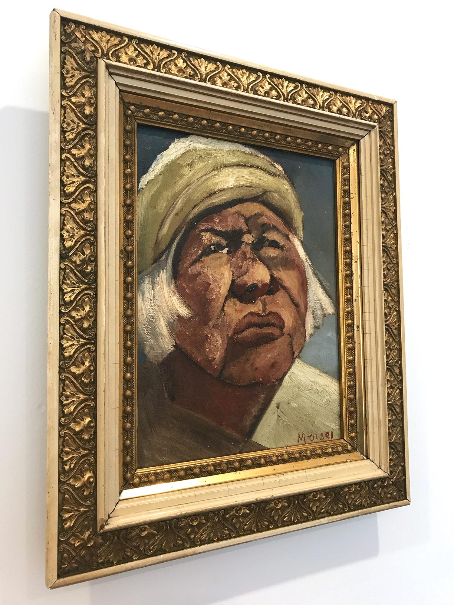 « Portrait moderniste », peinture à l'huile espagnole du milieu du 20e siècle sur toile encadrée en vente 9