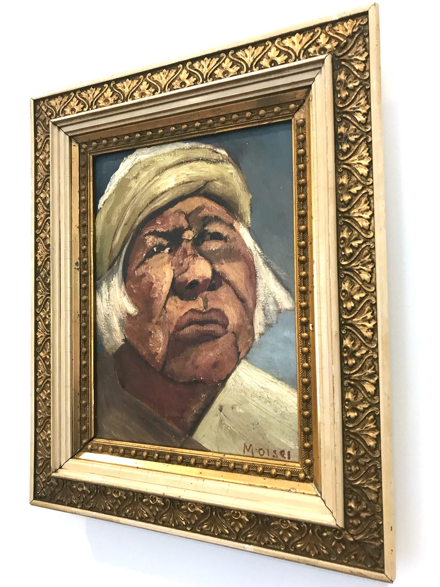 « Portrait moderniste », peinture à l'huile espagnole du milieu du 20e siècle sur toile encadrée en vente 10
