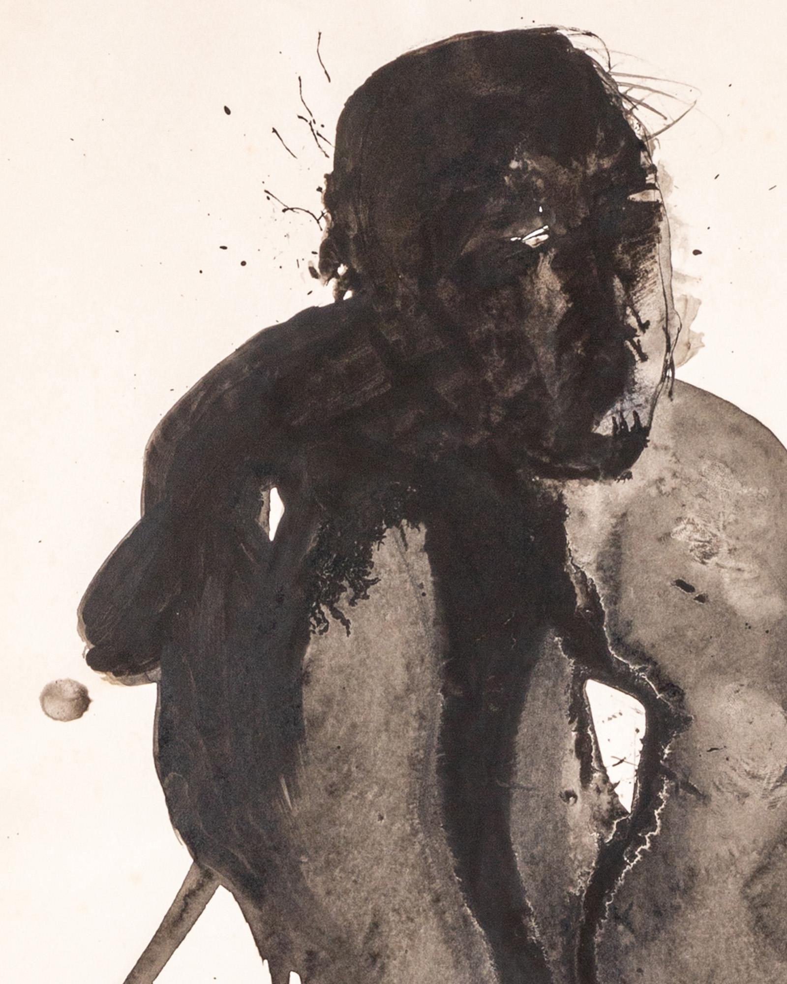Júlio Resende, Ink on Paper (Tinta-da-China), Signed and Dated 1981 In Good Condition For Sale In Lisboa, PT