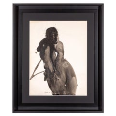 Júlio Resende, Ink on Paper (Tinta-da-China), Signed and Dated 1981