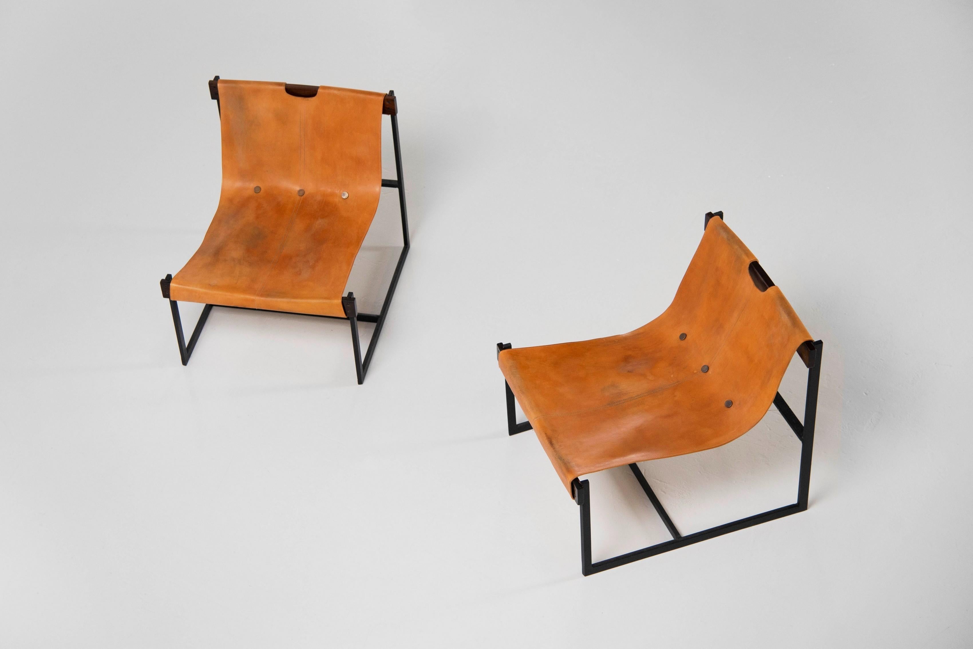 Cold-Painted Julio Roberto Katinsky Sling Chairs, Brazil, 1959 For Sale