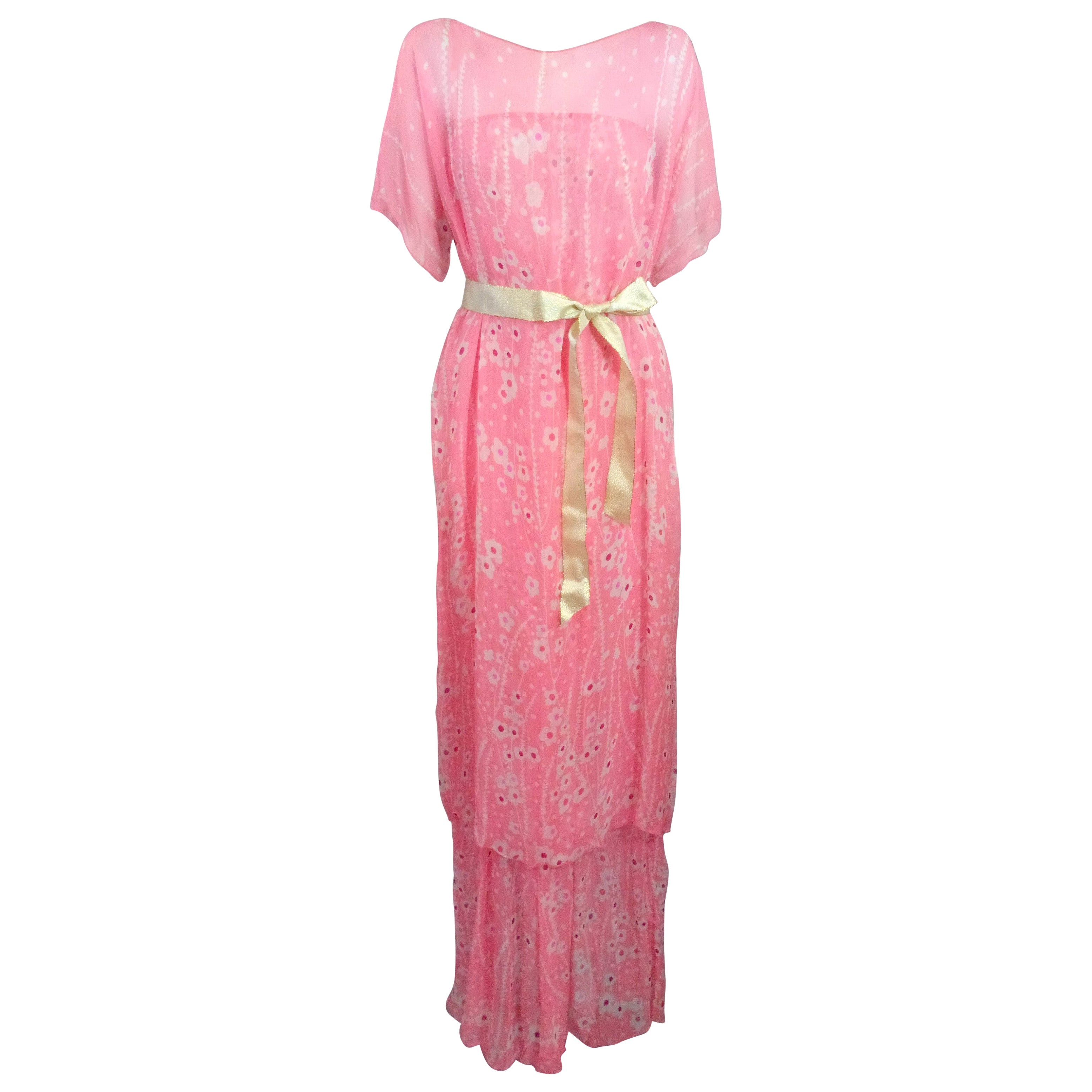 Abito senza spalline e tunica in chiffon di seta Julio