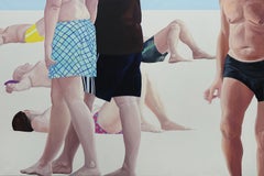 Beach - Contemporary Figurative Oil Painting, Realism, Beach View, People 
