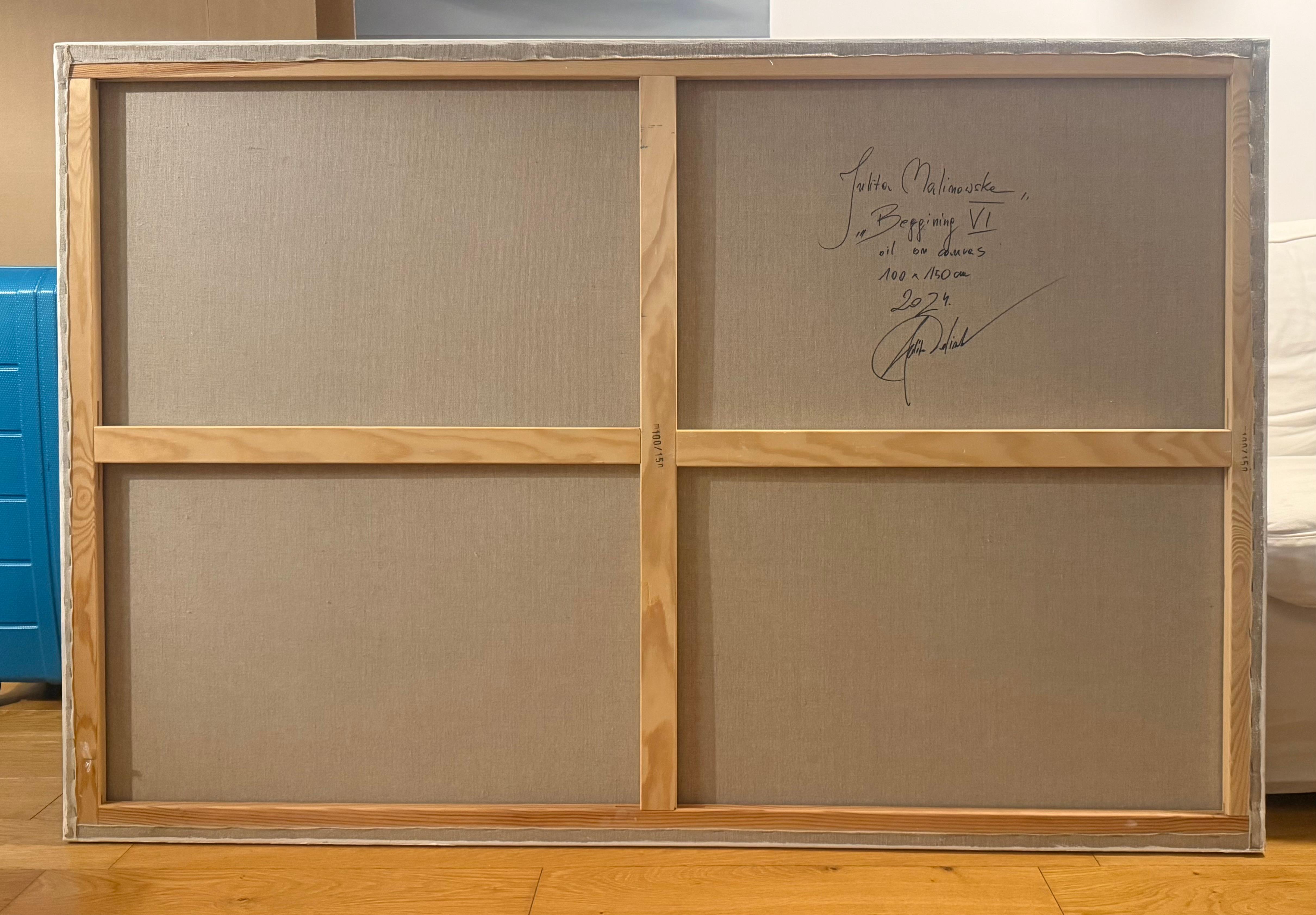 Anfang 6 - Zeitgenössisches figuratives Ölgemälde, Strandansicht, Meeresküste im Angebot 3