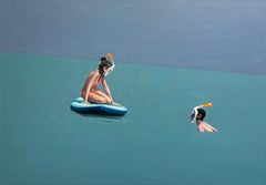 Conversation 3 - Contemporary Figurative Oil Painting, Sea View, Realism, Beach 