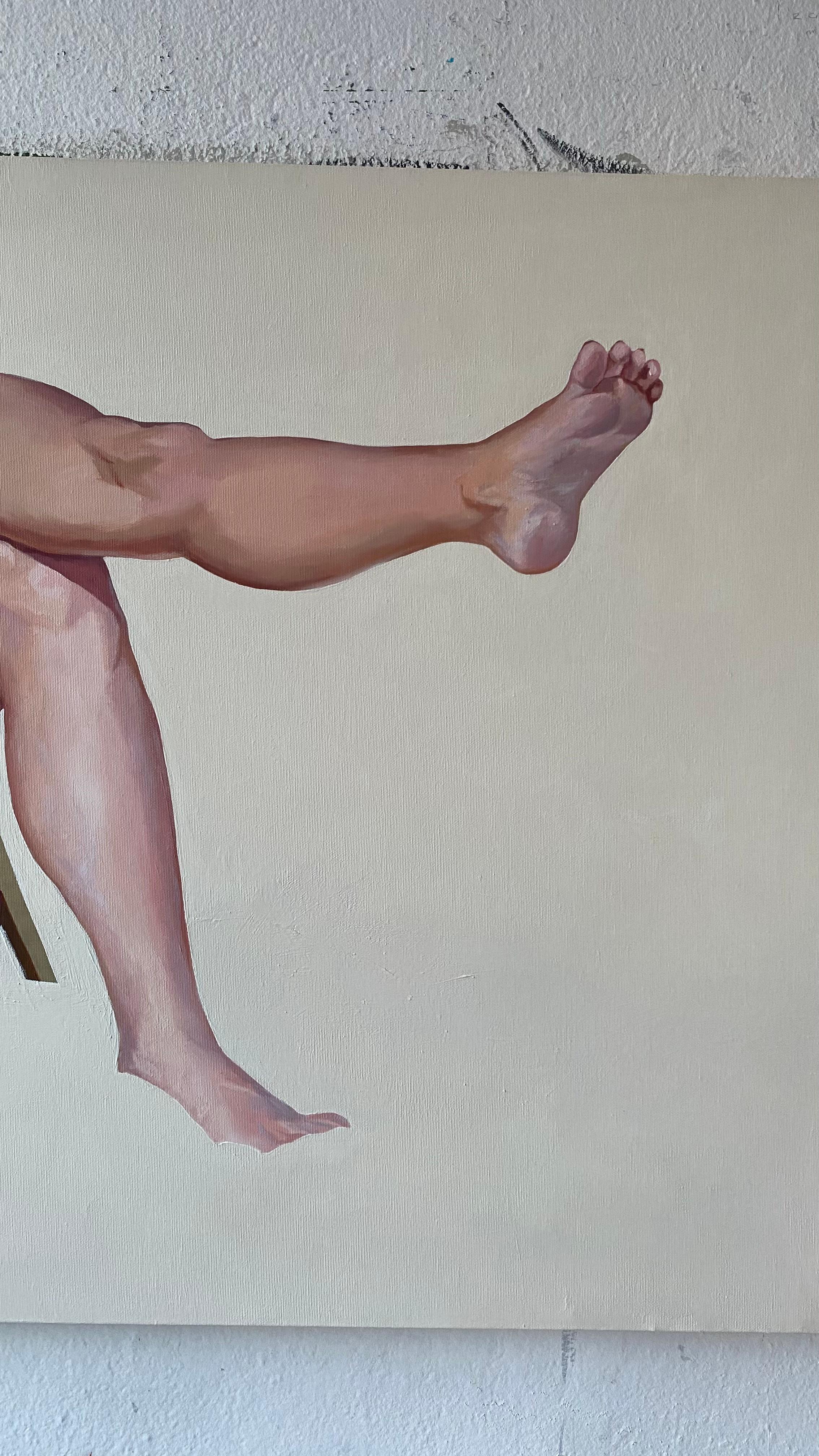 Coppia I - Pittura a olio figurativa contemporanea, vista sulla spiaggia, amore, realismo, gioia in vendita 2
