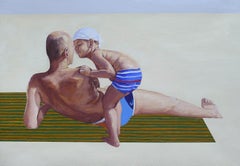 Dawidek (Father And Son) - Contemporary Figurative Oil Painting, Beach, Realism