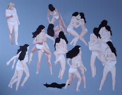 Femme Fatale - Pintura de formato muy grande, Pintura al óleo figurativa, Vista de mujer