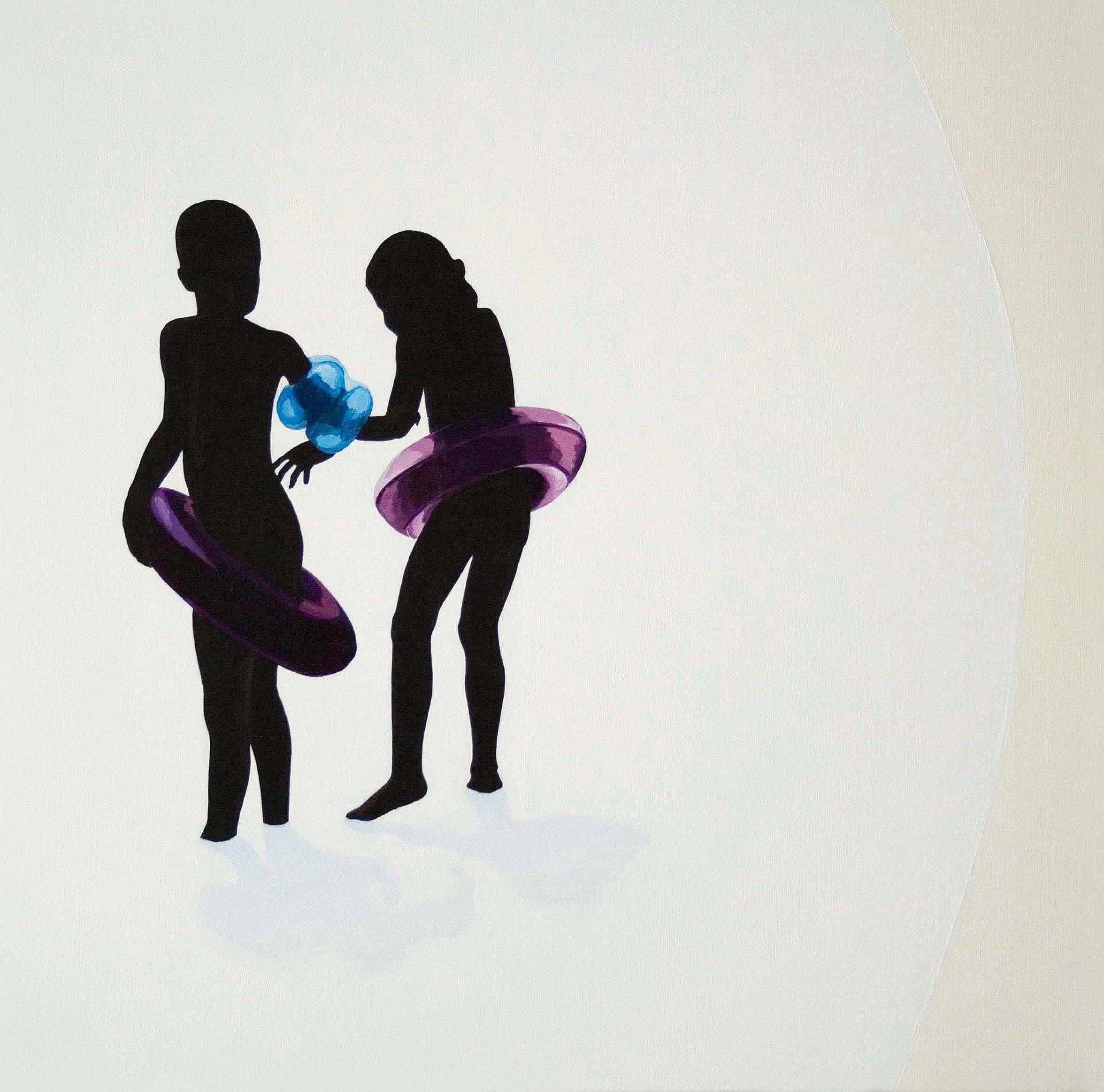Figurative Painting di Julita Malinowska - Gesti 20 - Pittura ad olio contemporanea minimalista figurativa, realismo, spiaggia