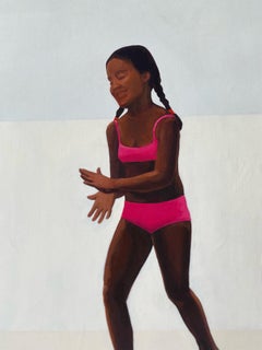 Gestures 9 - Contemporary Minimalistic Figurative Oil Painting, Realism, Girls