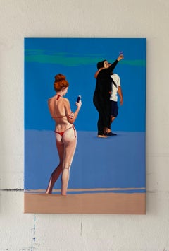 Girls Just Wanna Have Fun 6 - Contemporary Figurative Oil Painting, Sea View