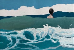 Glare 1 - Modern Figurative Joyfull Oil Painting, Sea View, Waves
