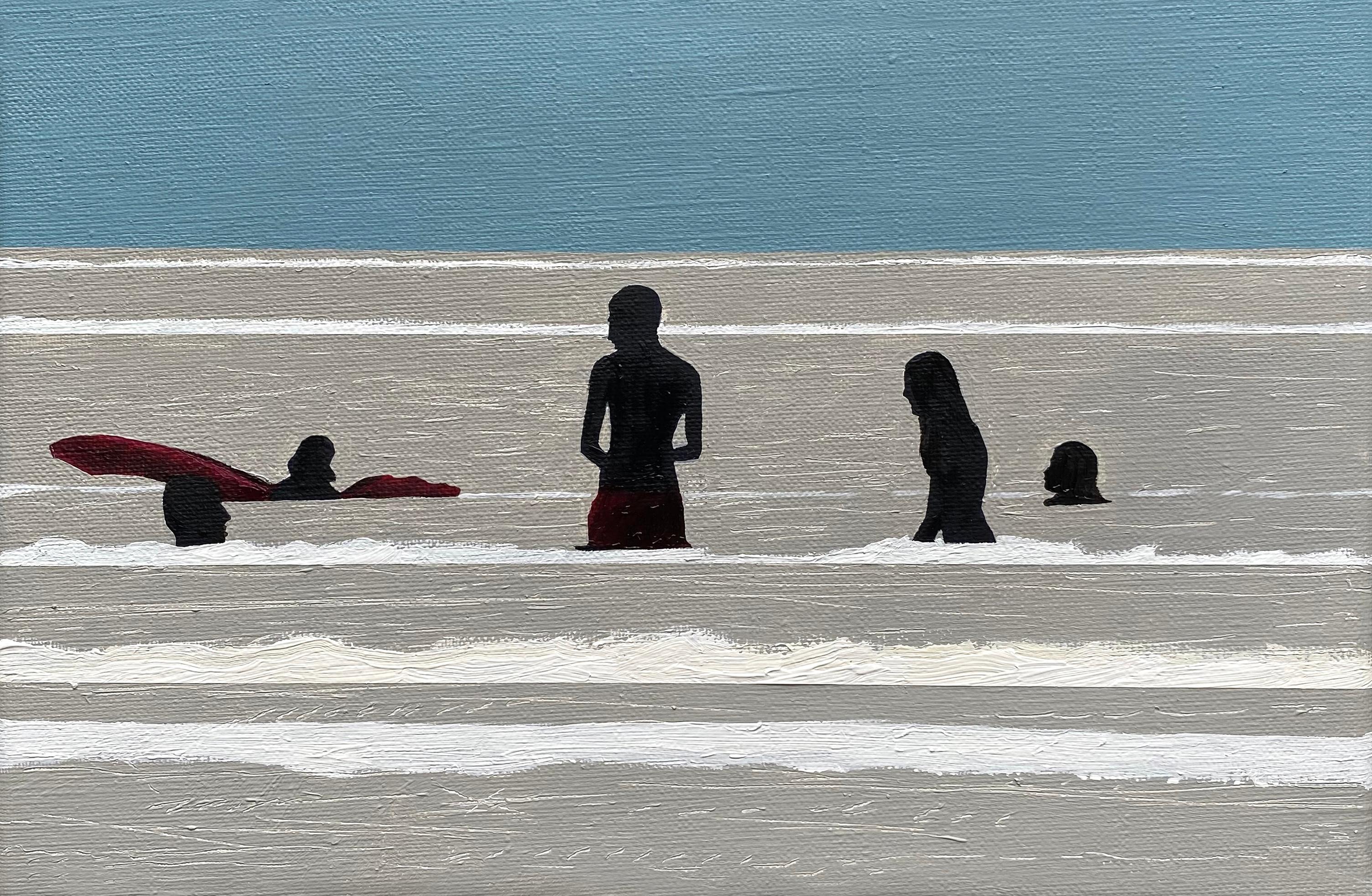 Julita Malinowska Landscape Painting - Glare 2 - Modern Figurative Joyfull Oil Painting, Sea View, Waves