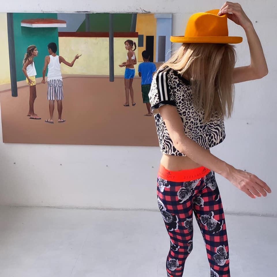 Ragazzi - Grande formato, Pittura a olio moderna, Realismo, Colorato, Paesaggio urbano, Strada - Painting Contemporaneo di Julita Malinowska