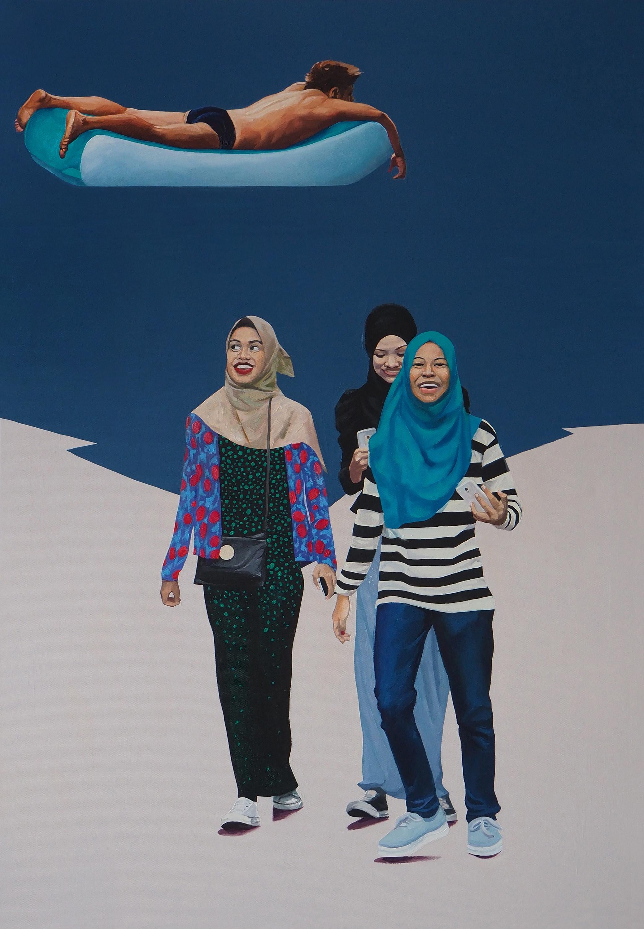 Julita Malinowska Figurative Painting – Ehemann - Zeitgenössische figurative Ölmalerei, Realismus, Modernität, Seelandschaft