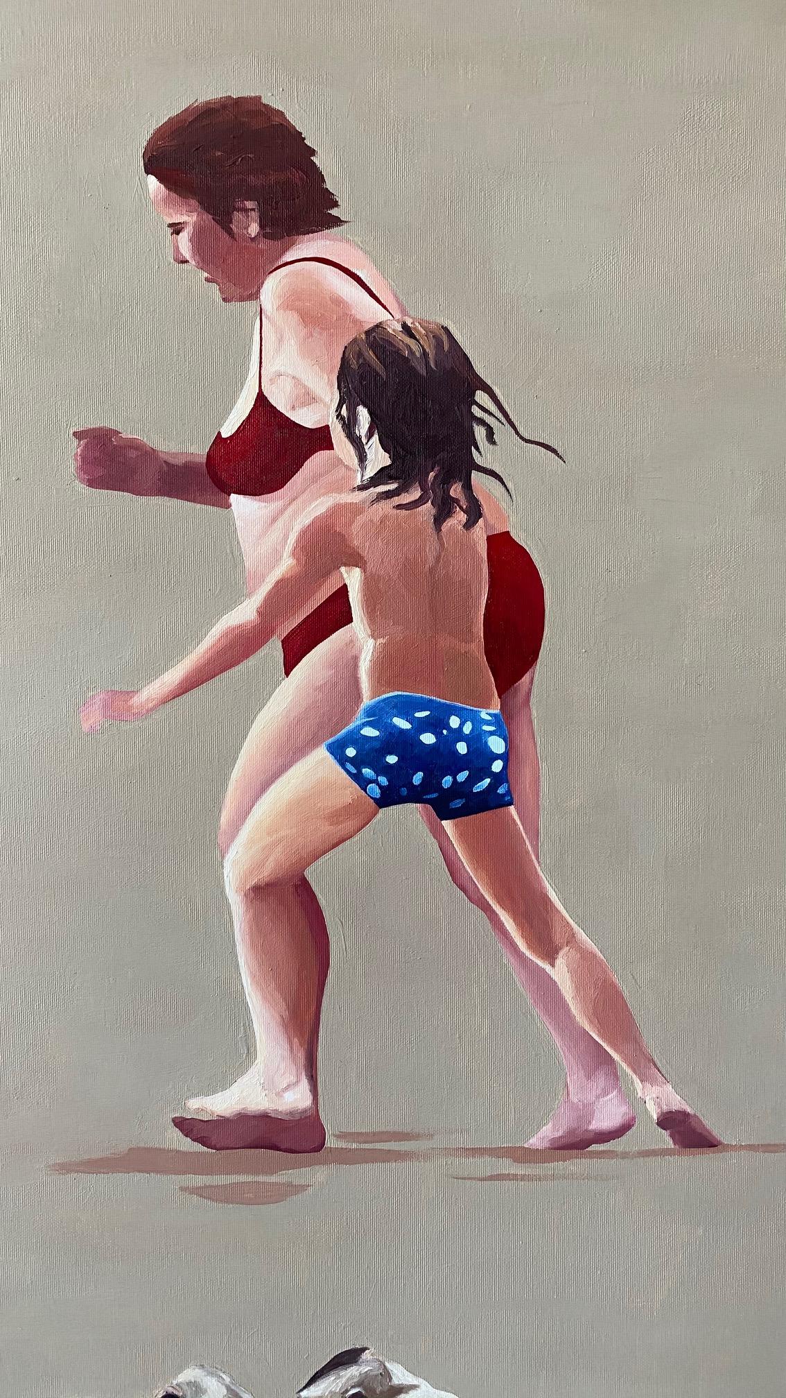 Alegría VII - Pintura al óleo figurativa contemporánea, Vista de la playa, Realismo en venta 7