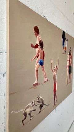 Joy VII - Contemporary Figurative Oil Painting, Beach View, Realism