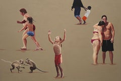 Joy VII - Zeitgenössisches figuratives Ölgemälde, Strandansicht, Realismus