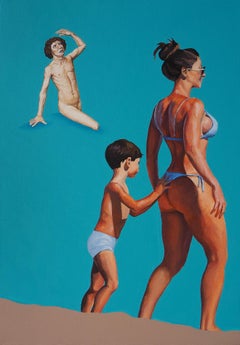 Judgment II - Contemporary Figurative Oil Painting, Sea, Beach View, Realism