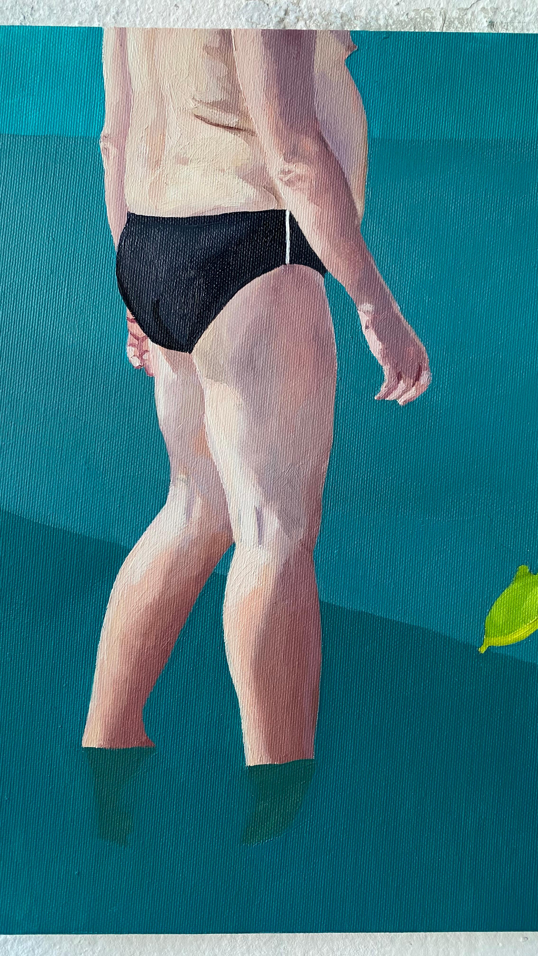 Little Frog - Minimalistic Figurative Oil Painting, Beach, Realism, Seascape For Sale 3