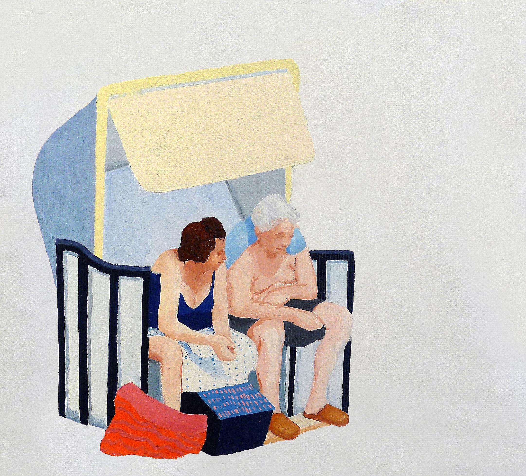 Portrait Painting di Julita Malinowska - MARGARET THATCHER E DENG XIAOPING NEGOZIANO IL RITORNO DI HONGKONG - Dipinto a olio