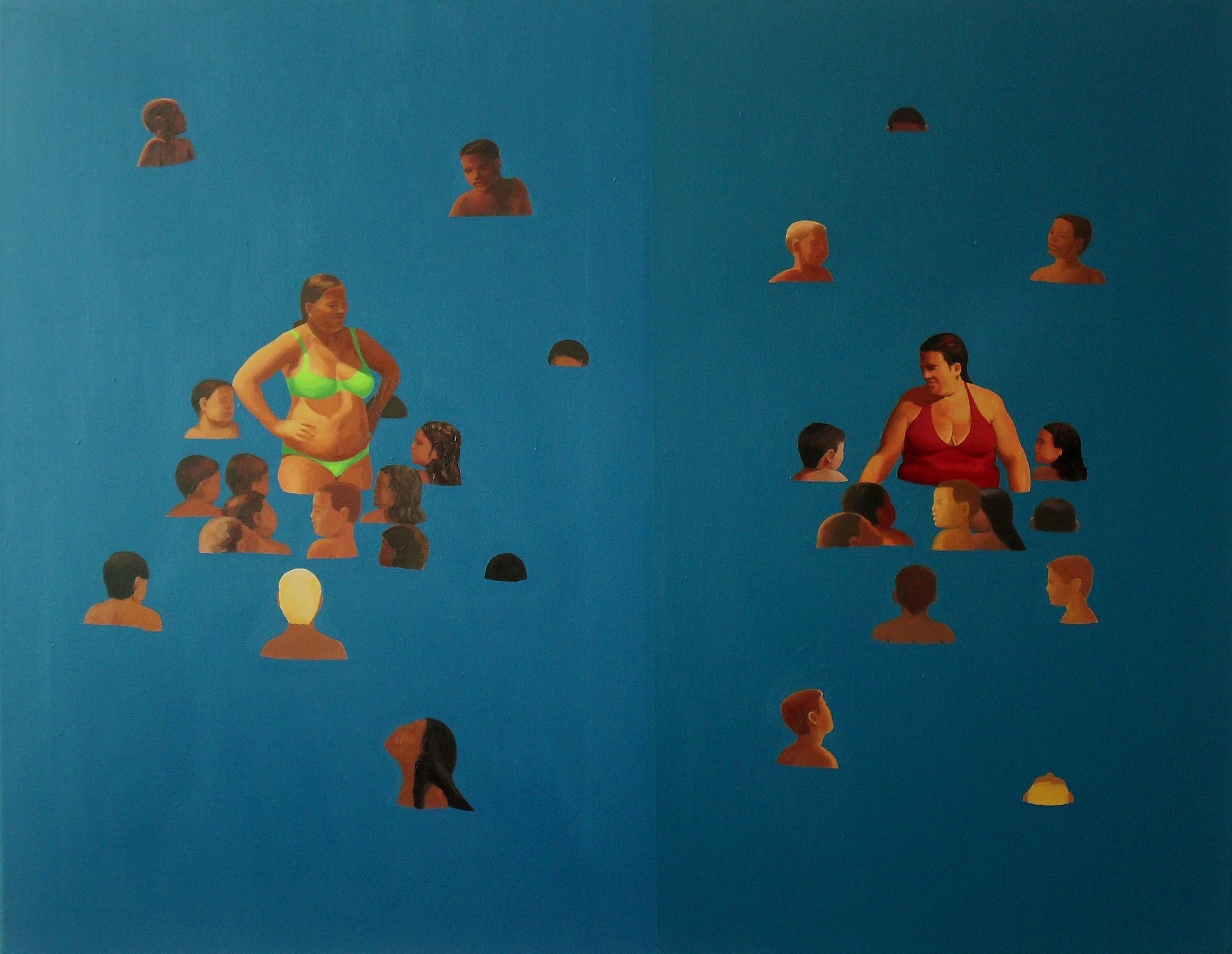 Momias - Pintura al óleo figurativa contemporánea, Realismo, Modernismo, Paisaje marino