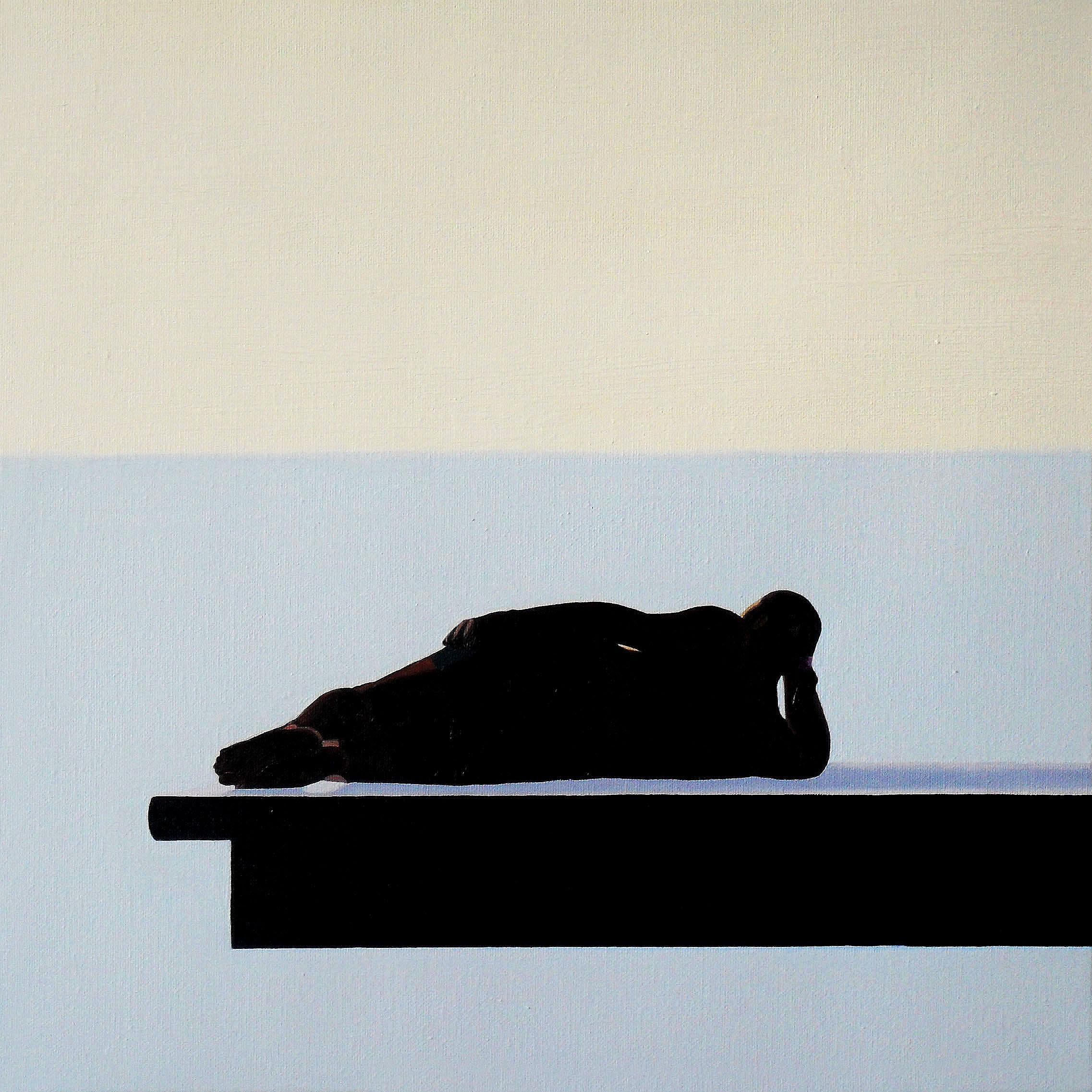 Julita Malinowska Nude Painting - Nudes 2 - Minimalistic Figurative Oil Painting, Beach View, Realism, Seascape
