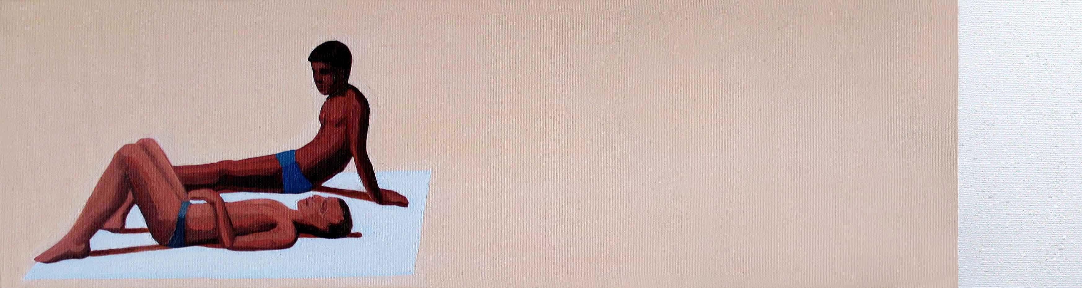 Figurative Painting de Julita Malinowska - Relación 4 - Pintura al óleo figurativa, Vista de la playa, Realismo, Arte minimalista