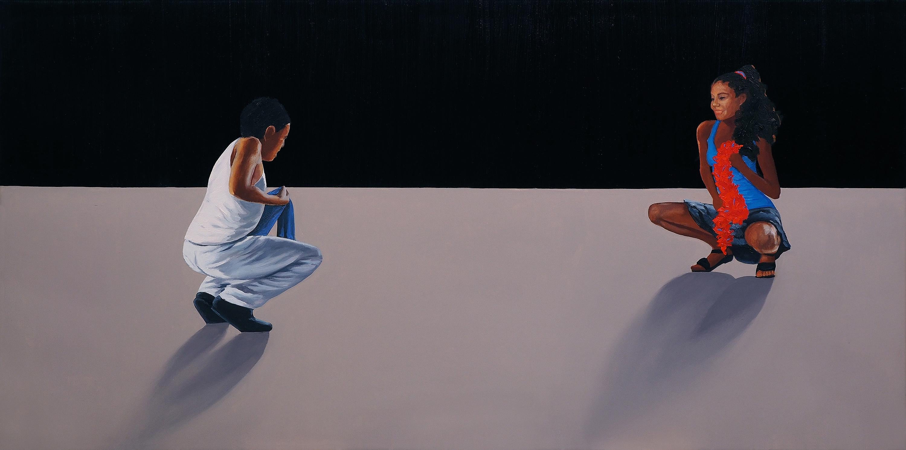 Julita Malinowska Portrait Painting - Rumba - Modern Figurative Oil Painting, Dancer, Realism, Energetic, Joyful