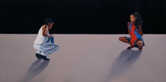 Rumba - Peinture à l'huile figurative moderne, danseuse, réalisme, énergique, joie