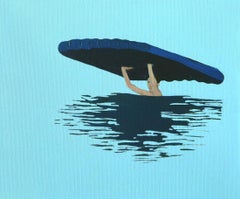 Strong Boy - Modern Figurative Minimalistic Oil Painting, Sea View, Realism
