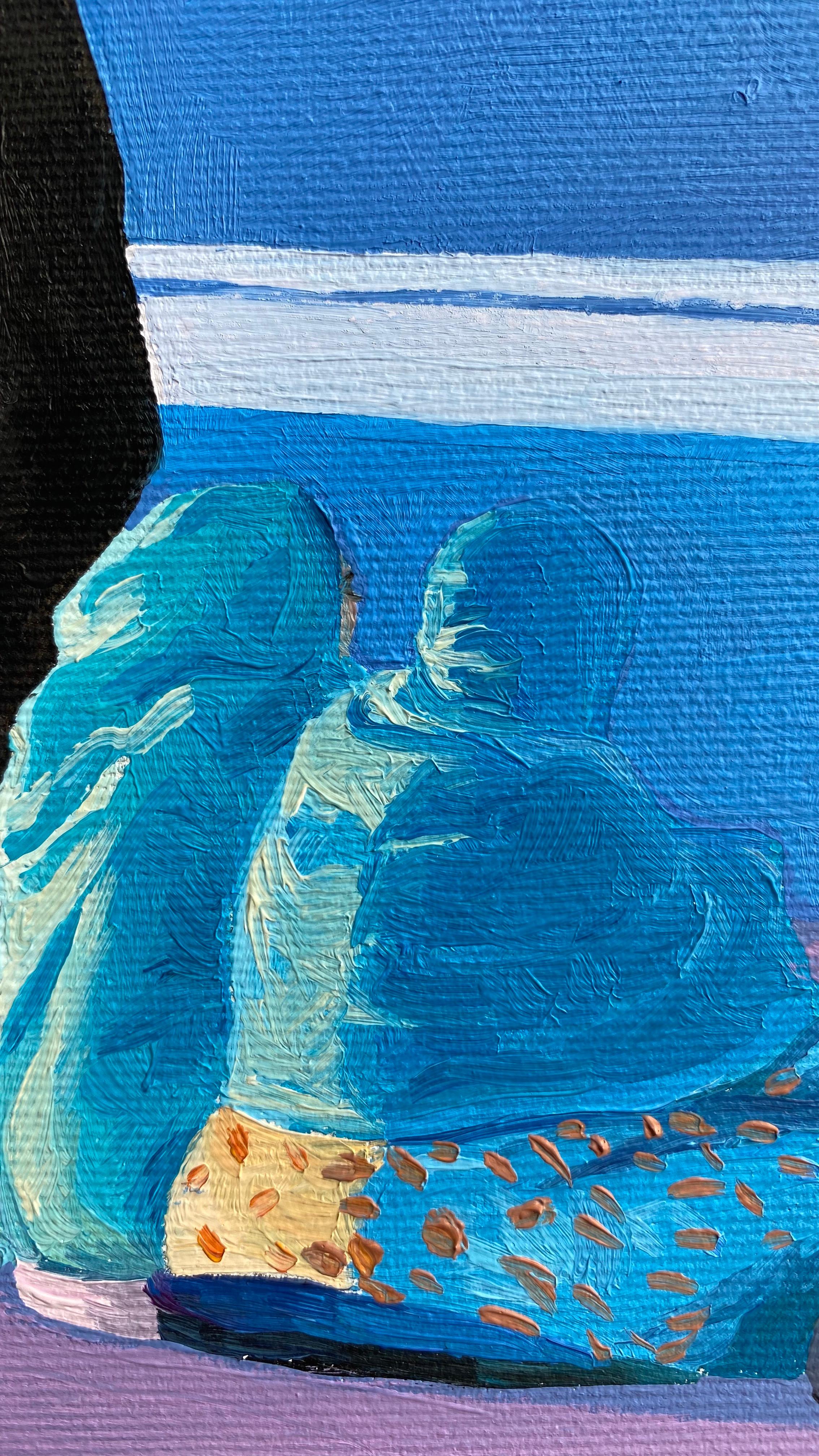 Sonnenuntergang 4  Modernes figuratives Ölgemälde, Landschaftsansicht, farbenfrohes Realismus im Angebot 1