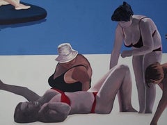 Sweeties I  - Large Format Painting, Figurative Oil Painting,  Beach, Sea View