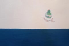 The Beach 4 - Modern Figurative Minimalistic Oil Painting, Sea View, Love
